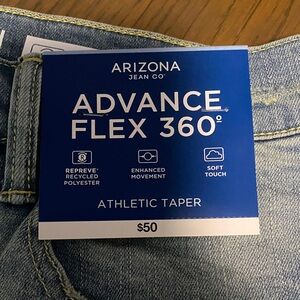 Arizona Jean Co Advance Flex 360 Athletic Taper Blue Jeans